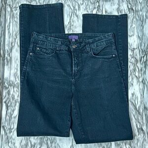 NYDJ Black Straight Leg Jeans Classic Fit Lift Tuck Technology Bling Pockets Fun